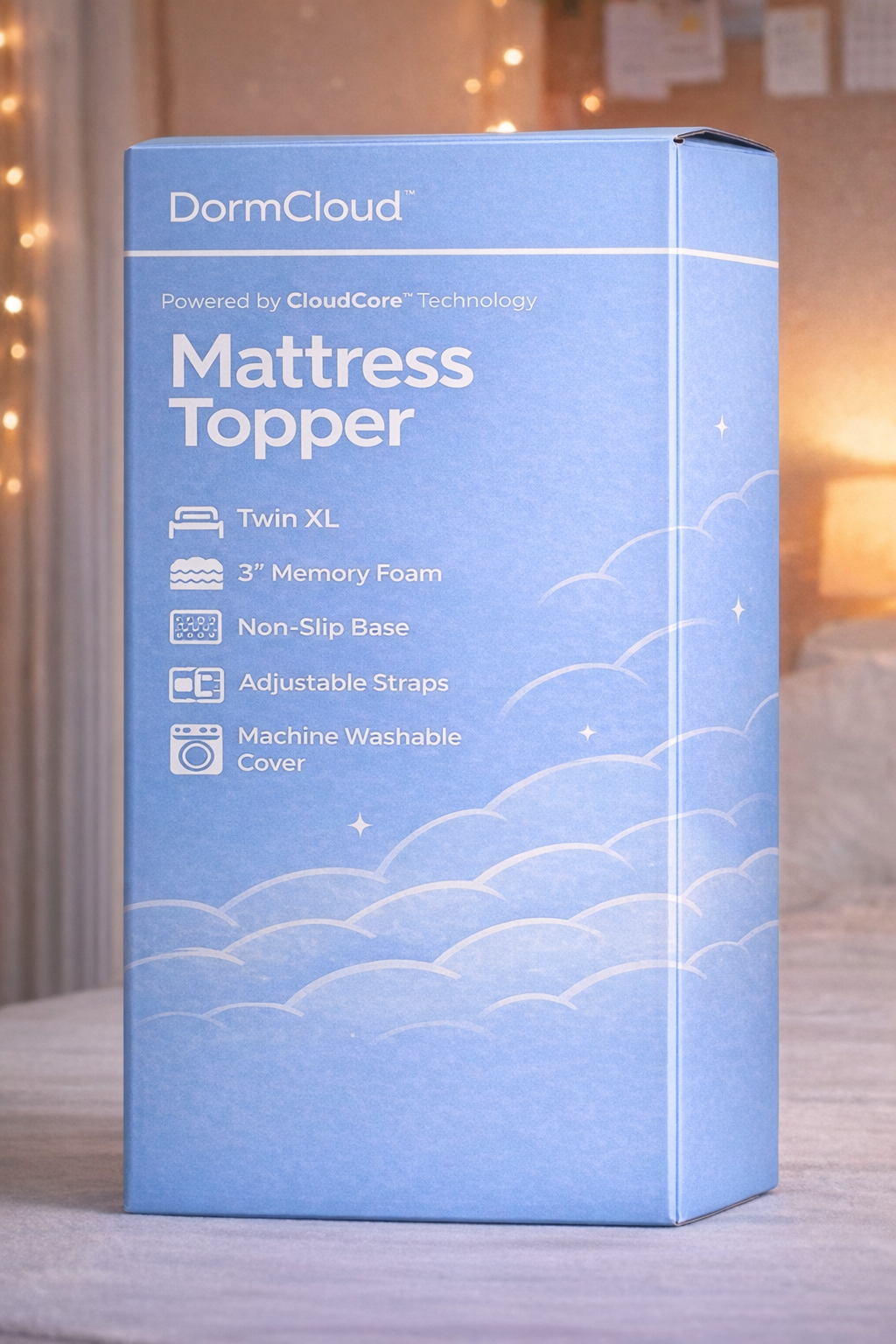 DormCloud Memory Foam Mattress Topper